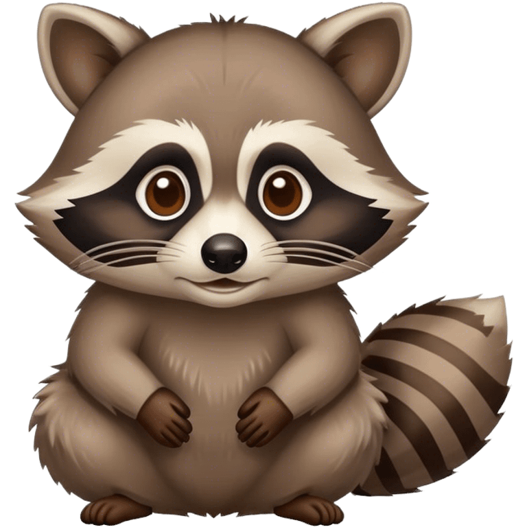 A greedy raccoon emoji