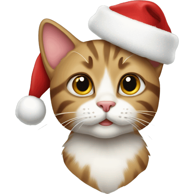 kitty with christmas hat emoji