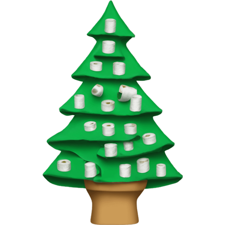 Christmas tree with toilet paper all over it  emoji