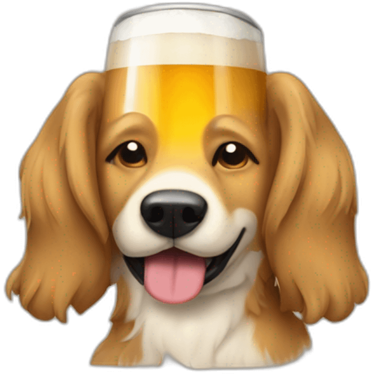 Un chien qui noie une bière  emoji