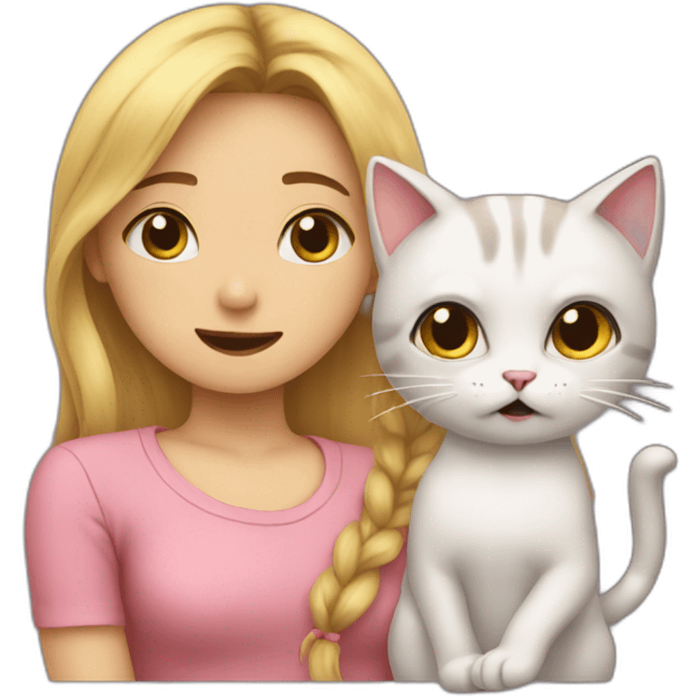 Girl and cat arguing meme emoji