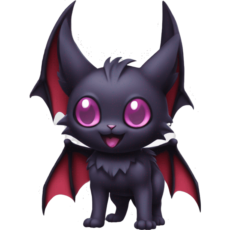 Cool Cute Edgy Dark Black Red Purple Batty Chibi Noibat-Cat-Pokémon-Fakémon-hybrid emoji