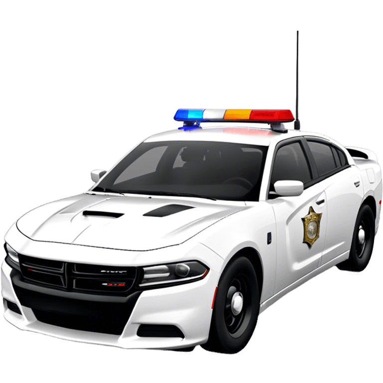 Police Car - Dodge Charger Pursuit (Model Year: 2022) (Iconic colour: Black and white) emoji