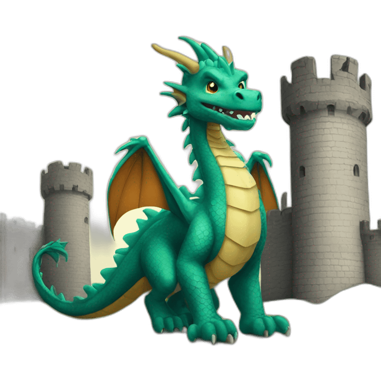 Dragon in castle emoji