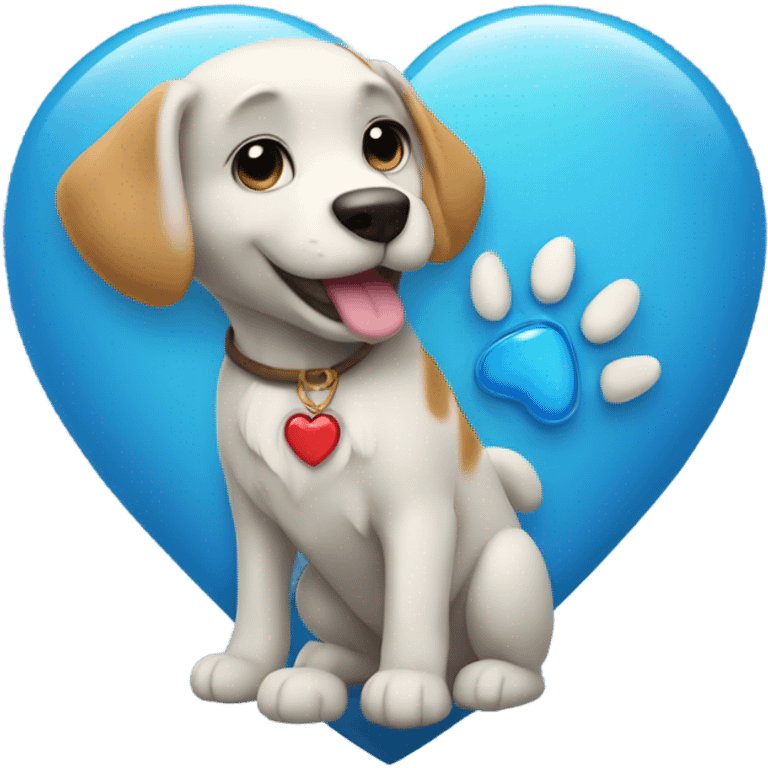 blue heart with paw emoji