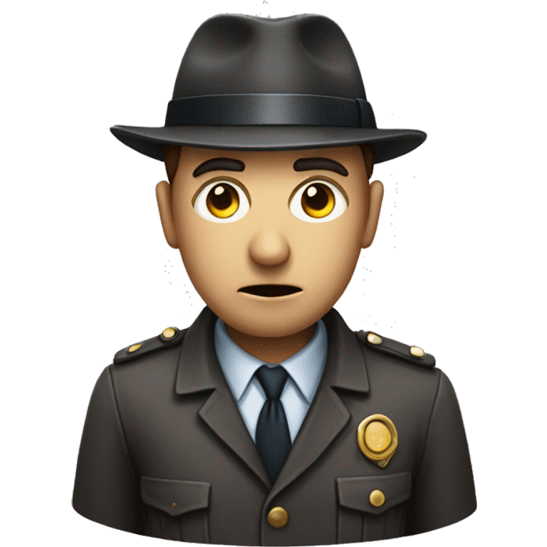 detective with wary eyes, very wary, with full alert emoji