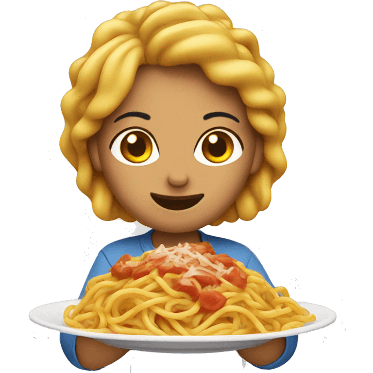 Woman eating spaghetti  emoji