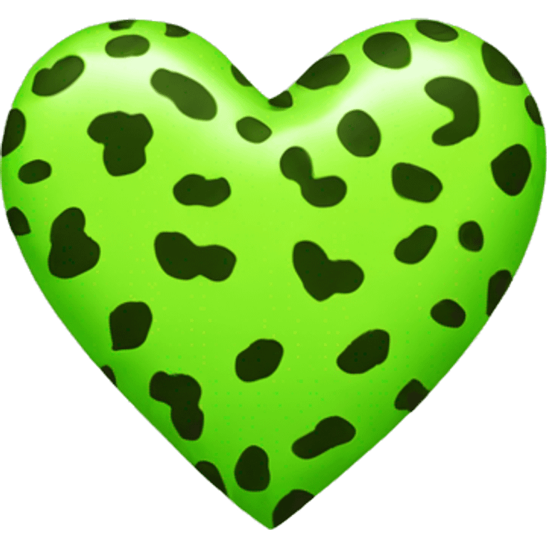 lime green cheetah print heart emoji