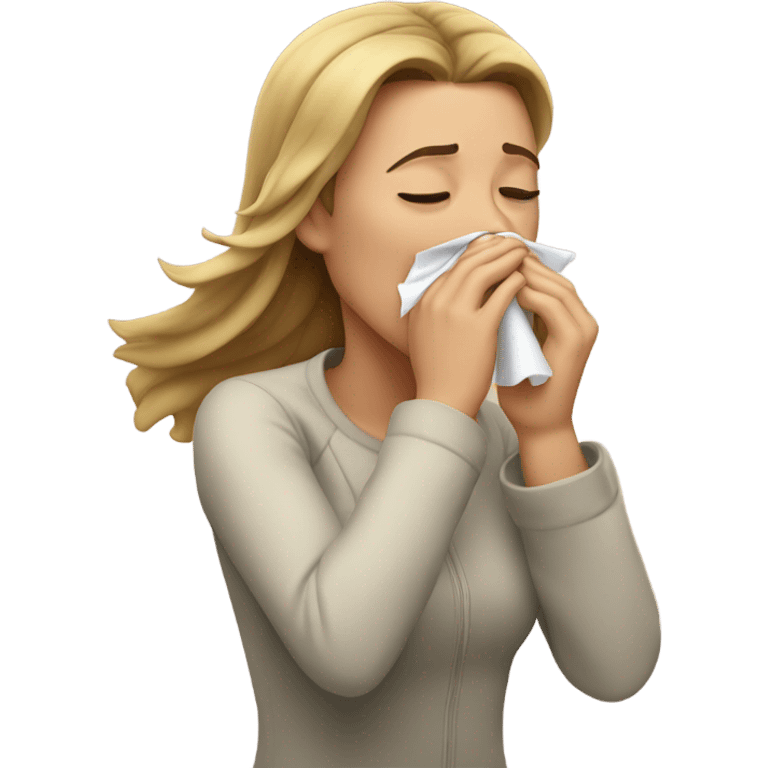 Woman sneezing emoji