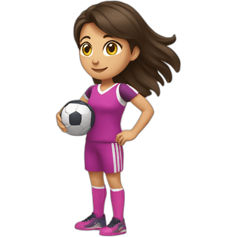 Une fille brune qui fait du handball emoji