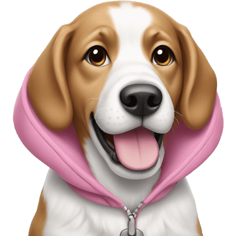 Pink and white dog emoji