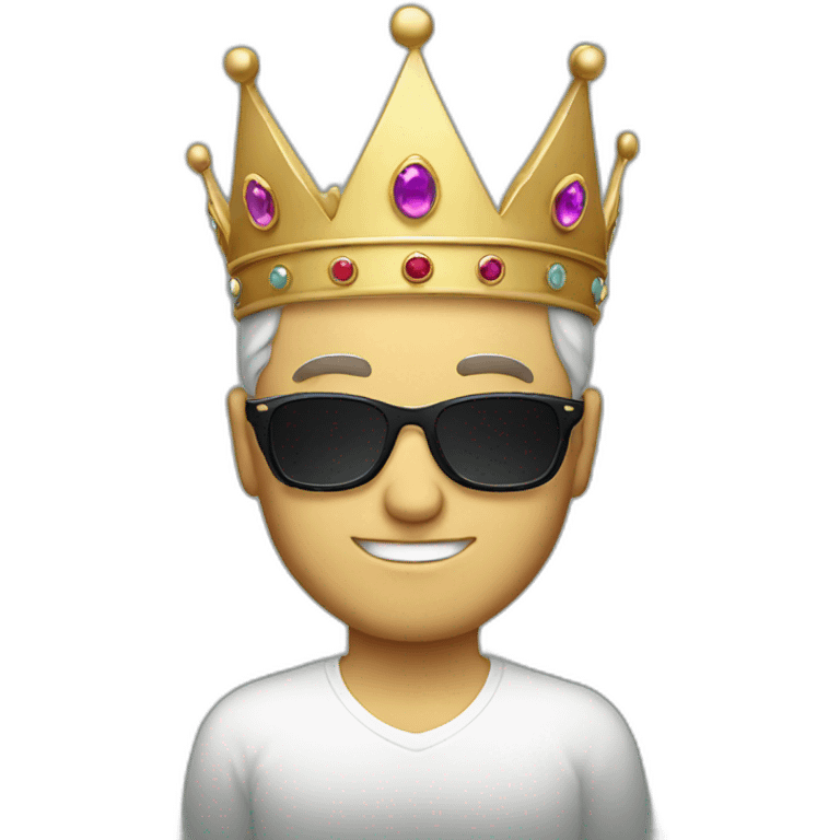 white man with sunglasses and a crown emoji