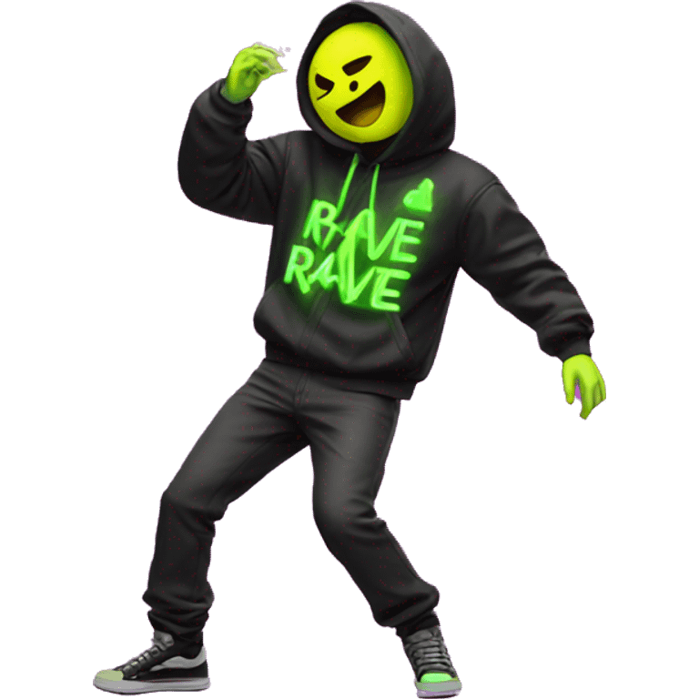 Rave party dancing neon smoking emoji