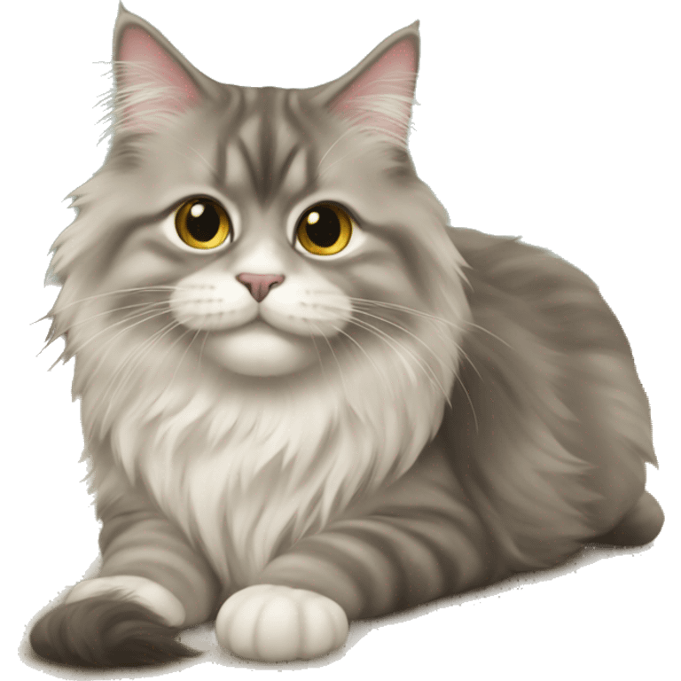 British long hair cat playing indoor emoji