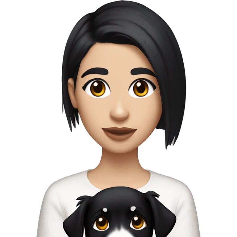 Dua lipa holding a short haired border collie emoji