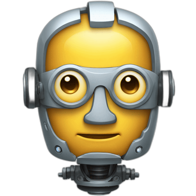 a robot with einstein head emoji