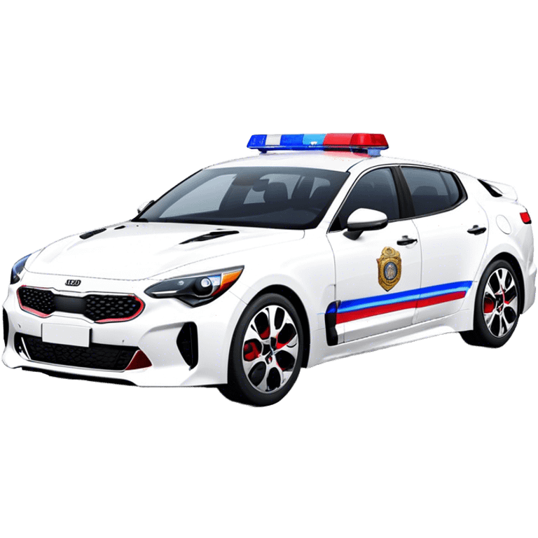 Police Car - Kia Stinger (Model Year: 2018) (Iconic Colour: White with blue and red markings) emoji