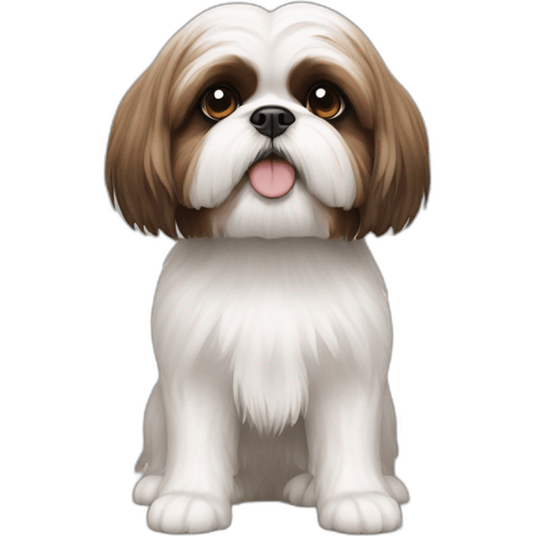 White and brown shih tzu emoji