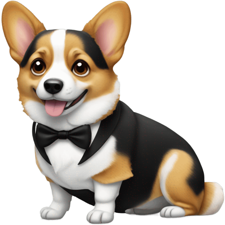 Corgi in a tuxedo emoji