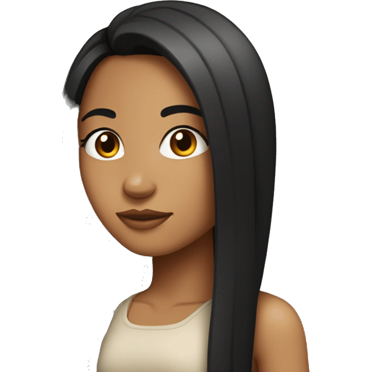 tan girl with straight black hair  emoji