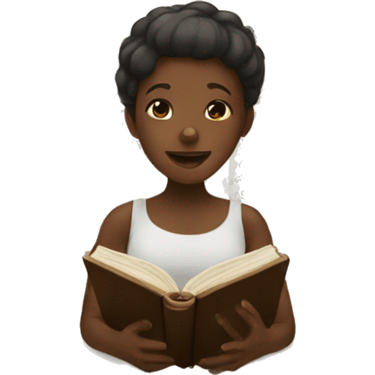 Black girl reading bible emoji