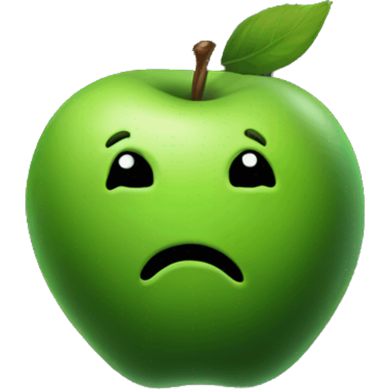 Green apple on black background  emoji