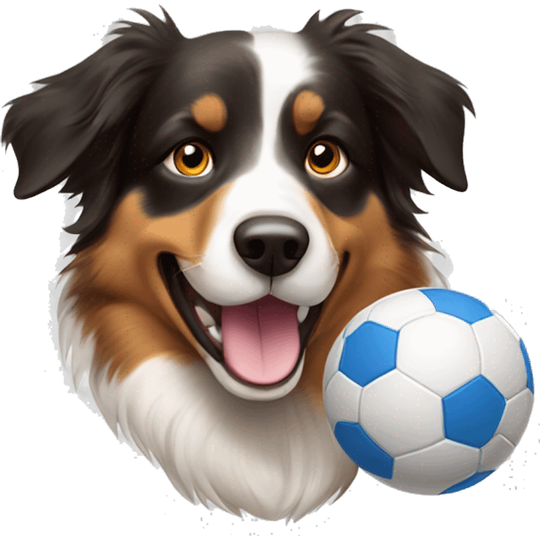 Australian shepherd playing ball emoji