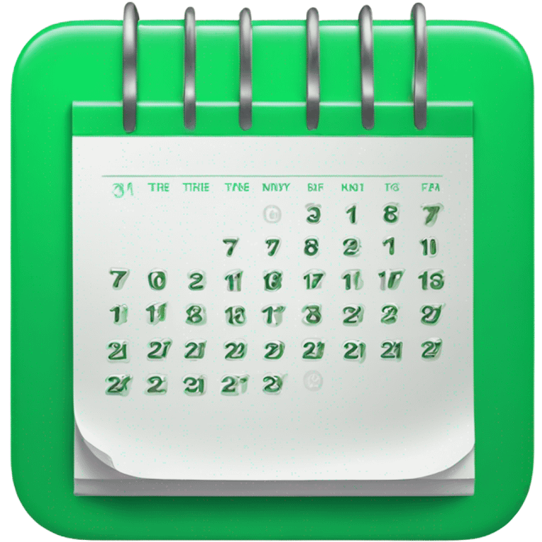 Green table calendar emoji