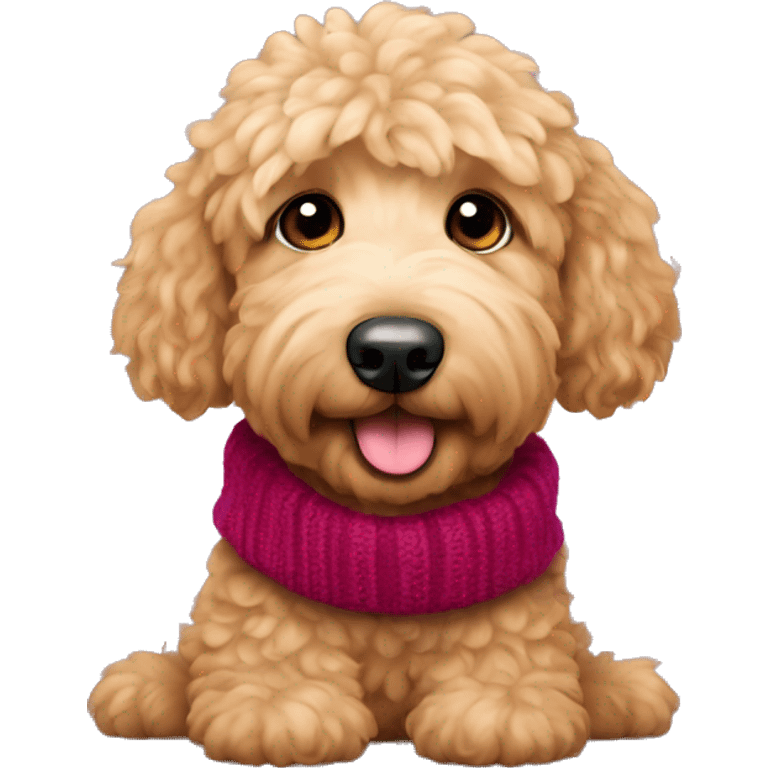 Cute golden doodle with cashmere sweater  emoji