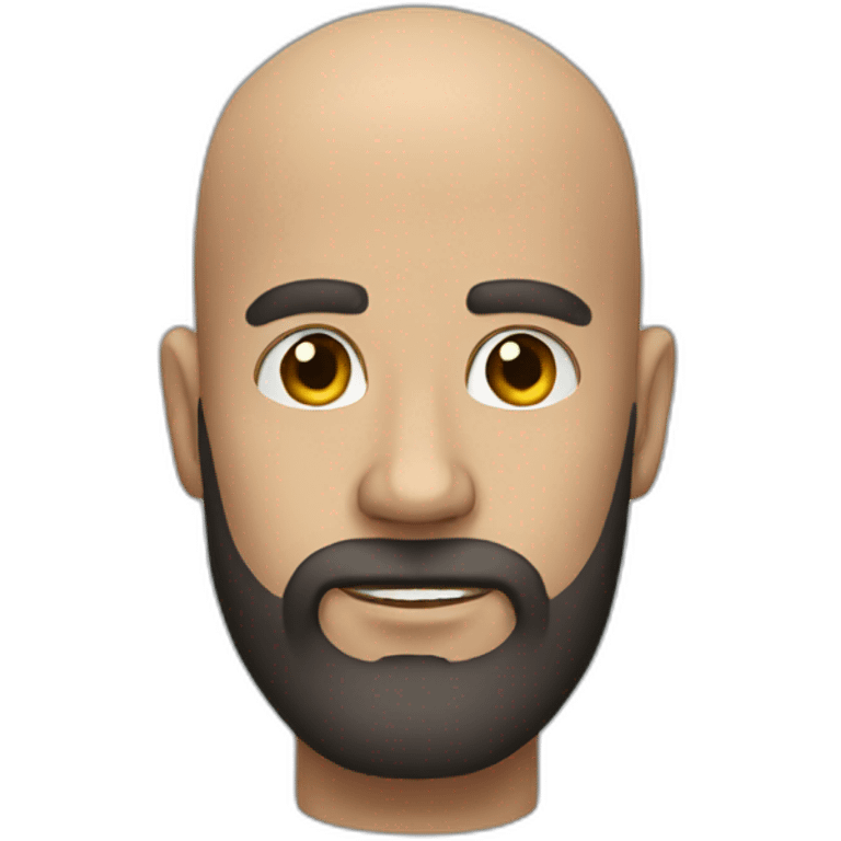 Bald man with a beard dark emoji