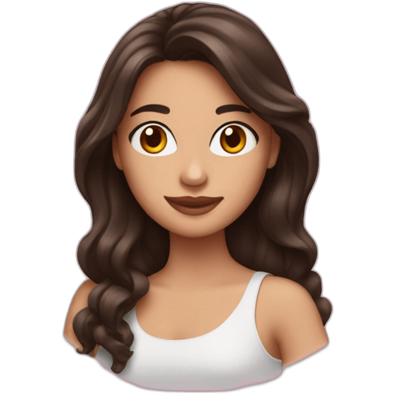 brunette in love emoji