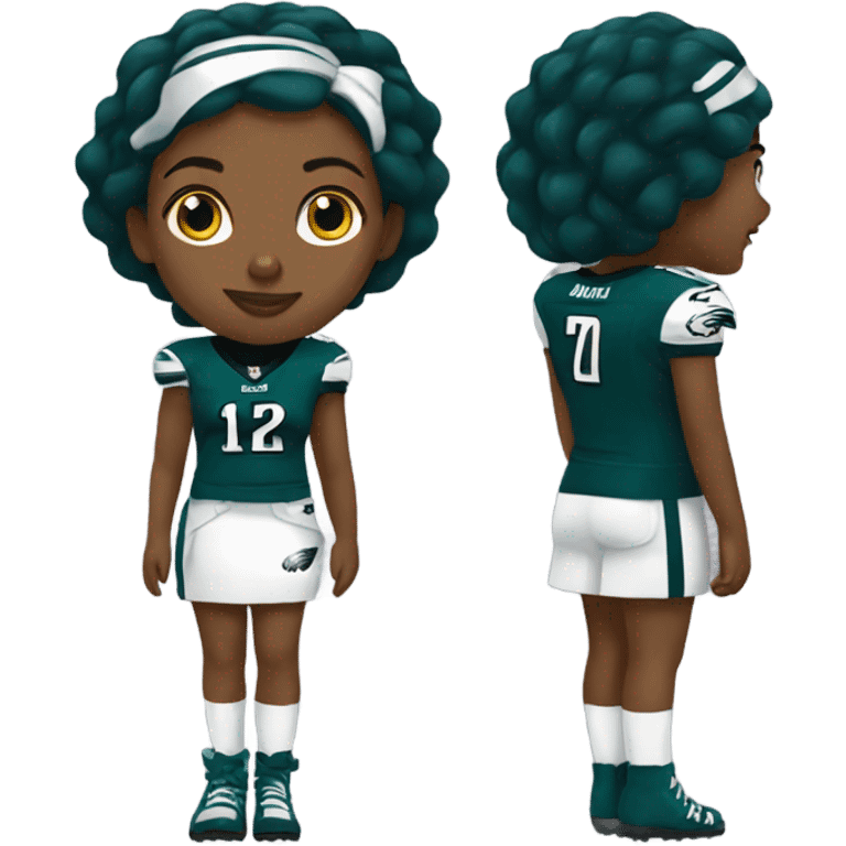  female wearing Philadelphia Eagles jersey emoji