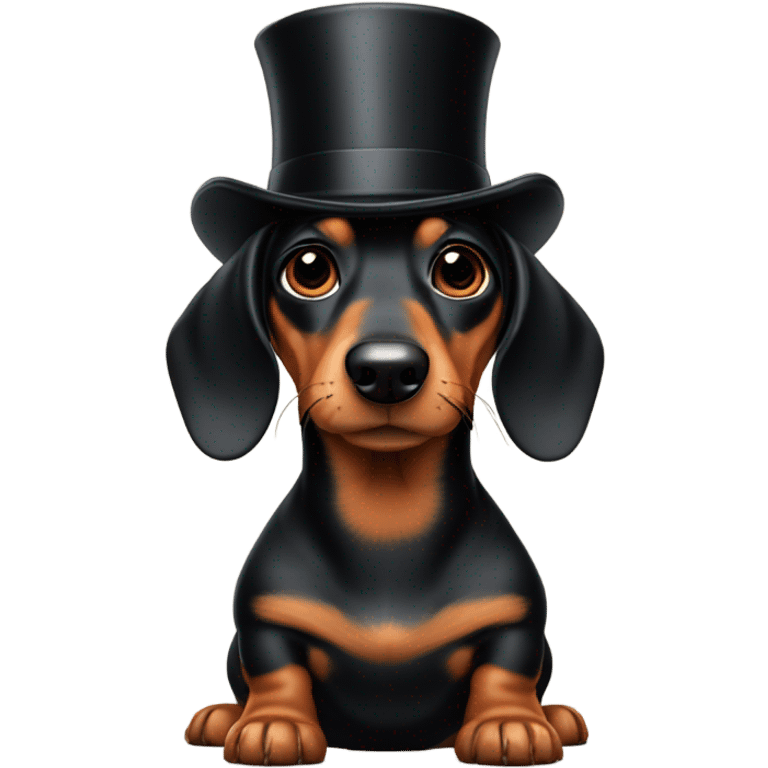 Weiner dog with a top hat emoji