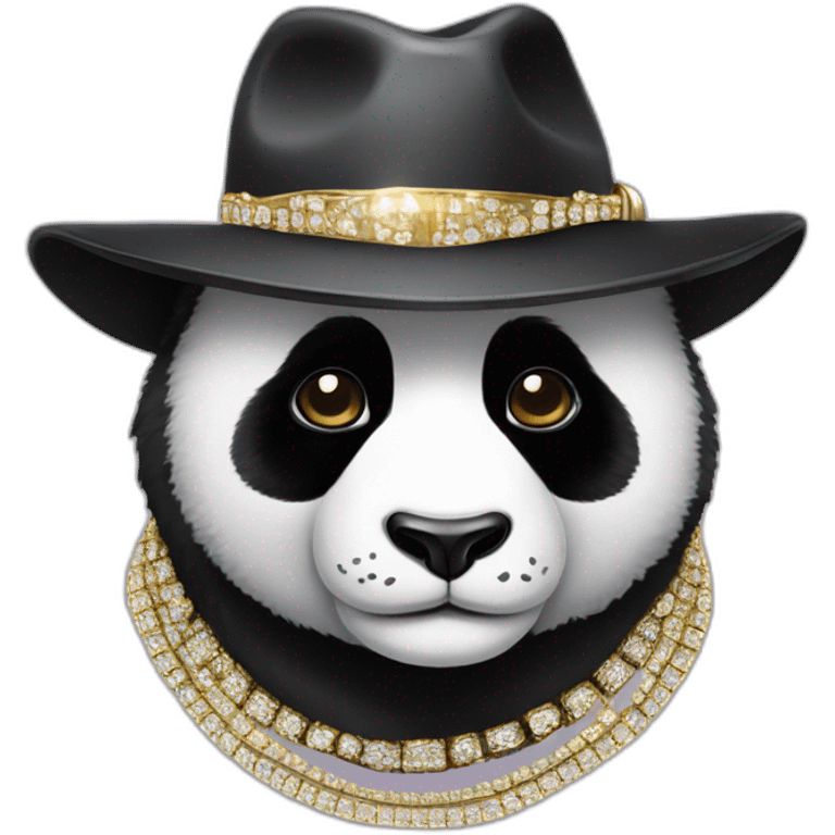 panda-wearing-fedora-and-bling emoji