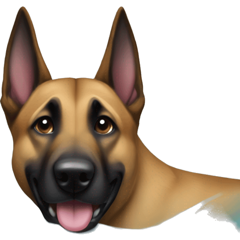 malinois dans le bain  emoji