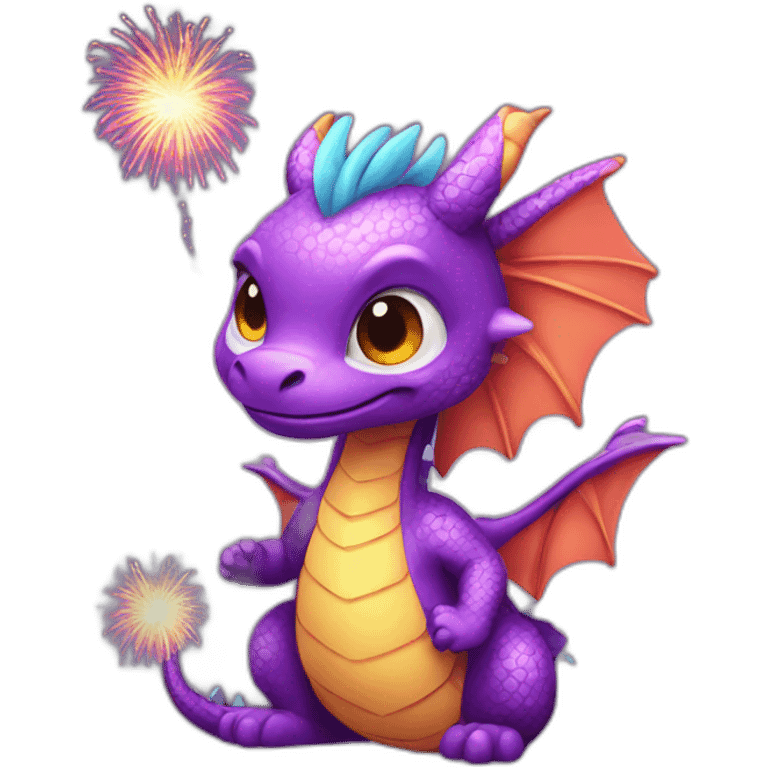 dragon cute fireworks emoji