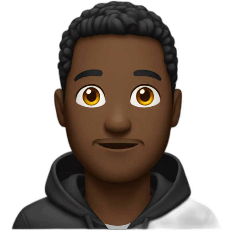 Black hoodie man emoji