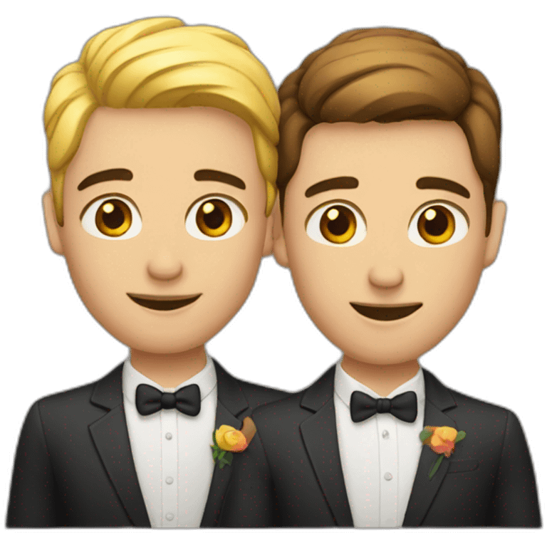 Couple de gay qui fond des choses emoji