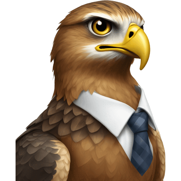 hawk with a tie emoji