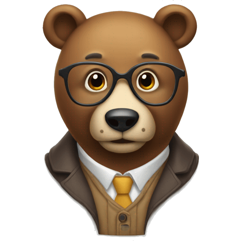 very smart bear emoji