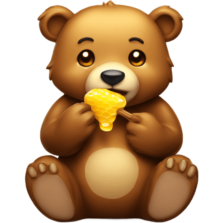 Bear eating honey emoji