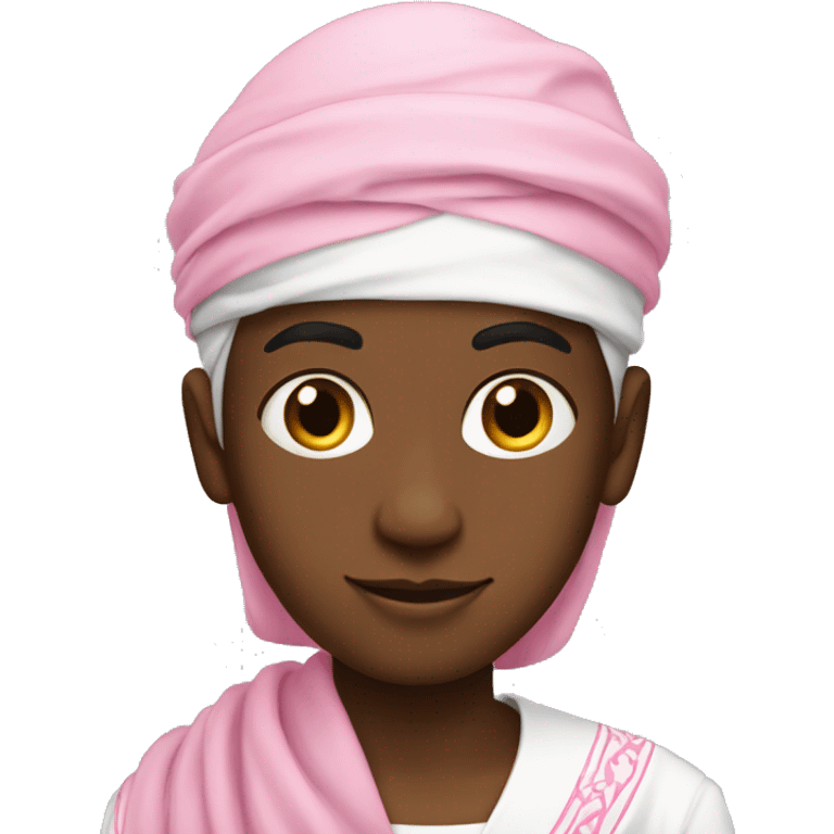 a young black boy sheik with pink habib emoji