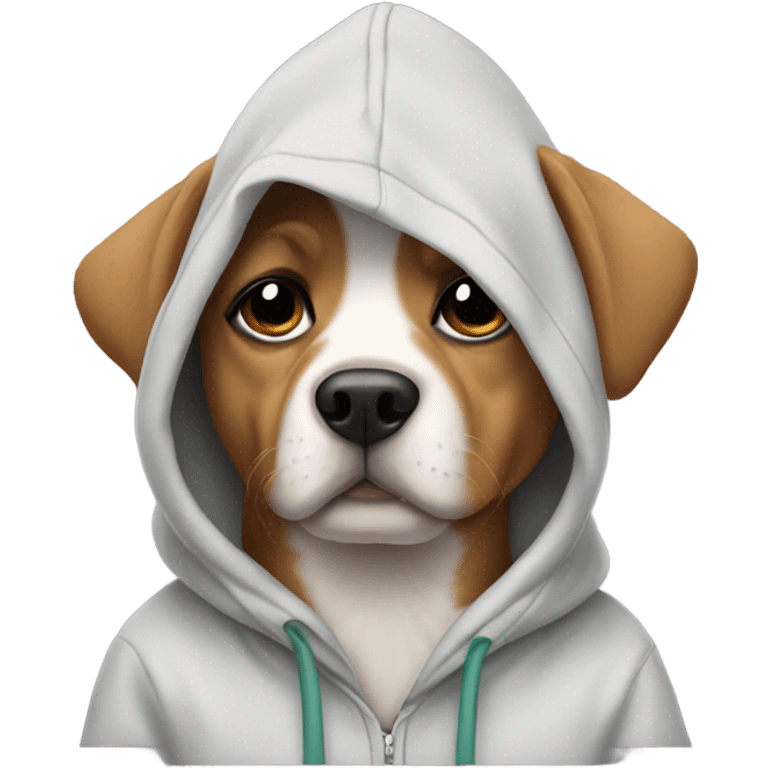 Dog wearing a hoodie emoji