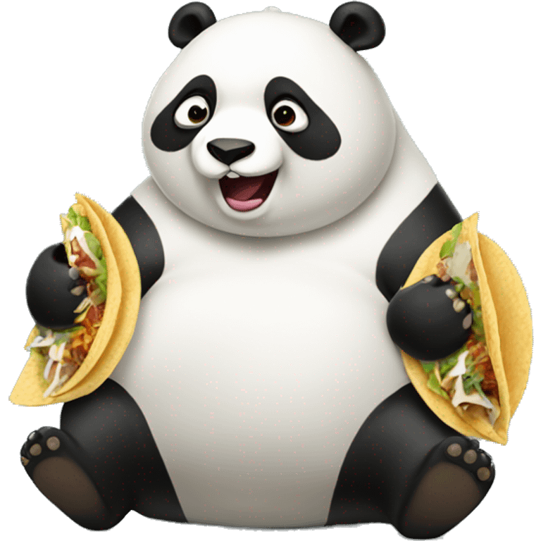 Fat panda eating tacos emoji