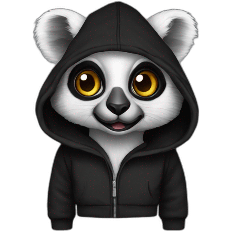 lemur-hoodie-black emoji