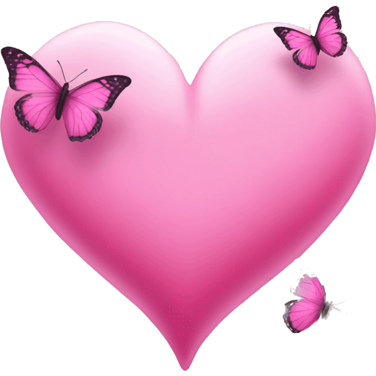 pink heart + butterflies emoji