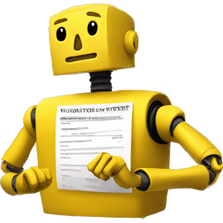 A yellow robot votes in the US election, with an American flag in the background emoji