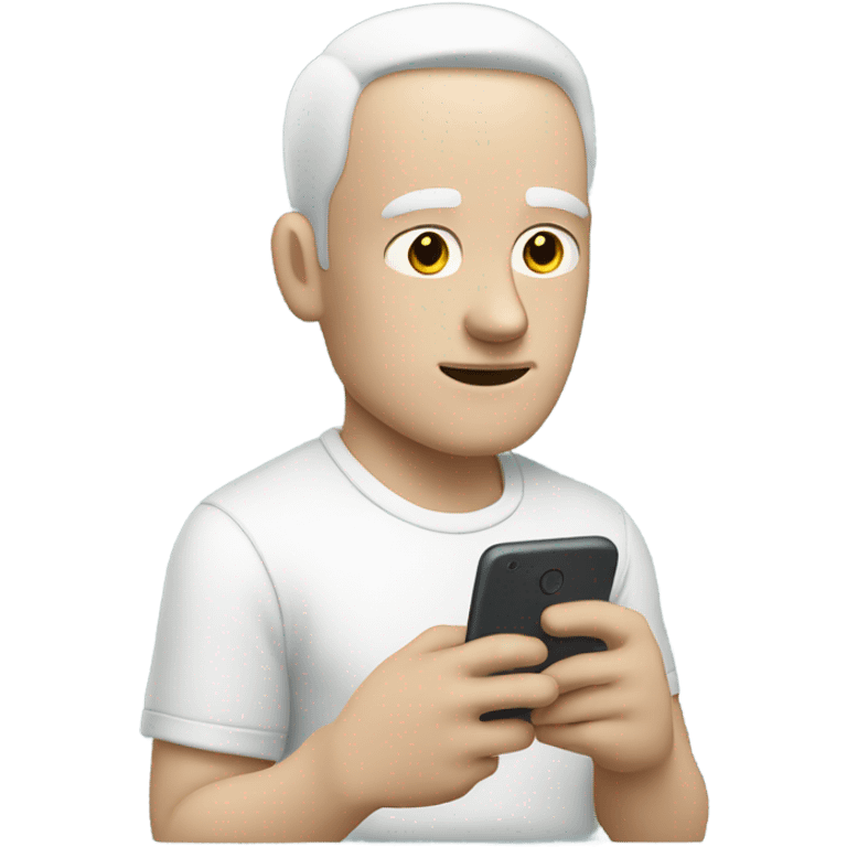 white skin man looking at his phone emoji