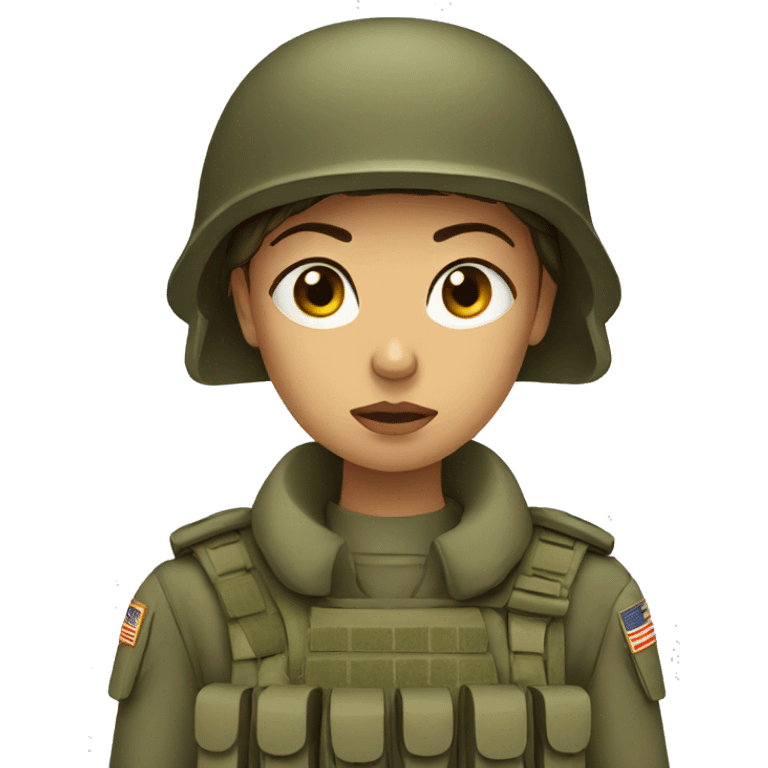 sad woman soldier  emoji