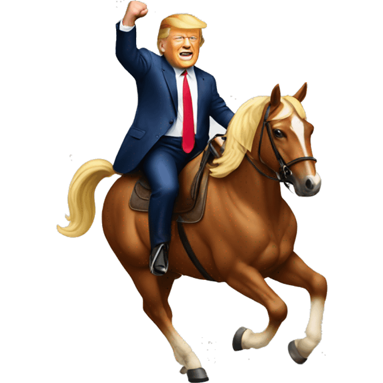 trump riding a horse emoji